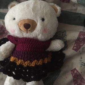 Teddy bear with crochet dress